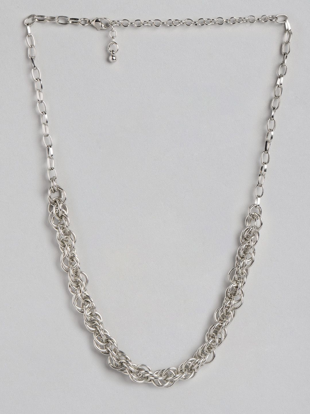 DressBerry Silver-Toned Link Necklace Price in India