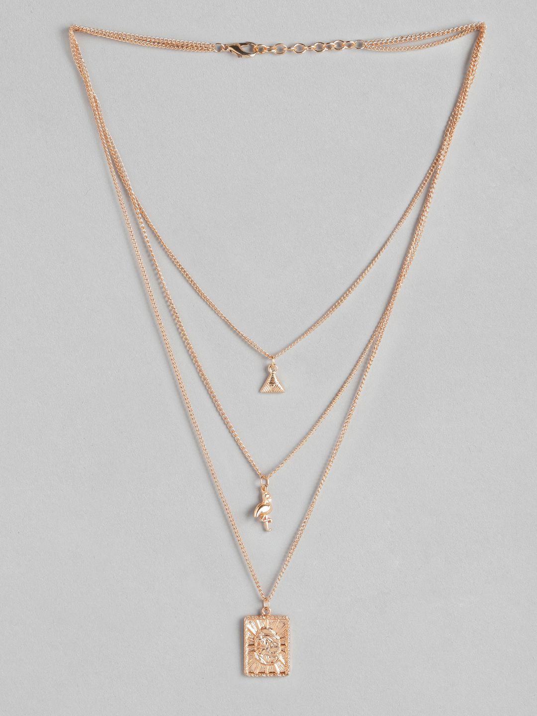 DressBerry Rose Gold-Toned Layered Necklace Price in India
