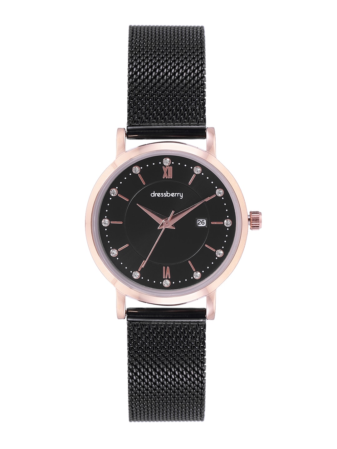 DressBerry Women Black Dial & Black Straps Analogue Watch DB-SS21-12B Price in India