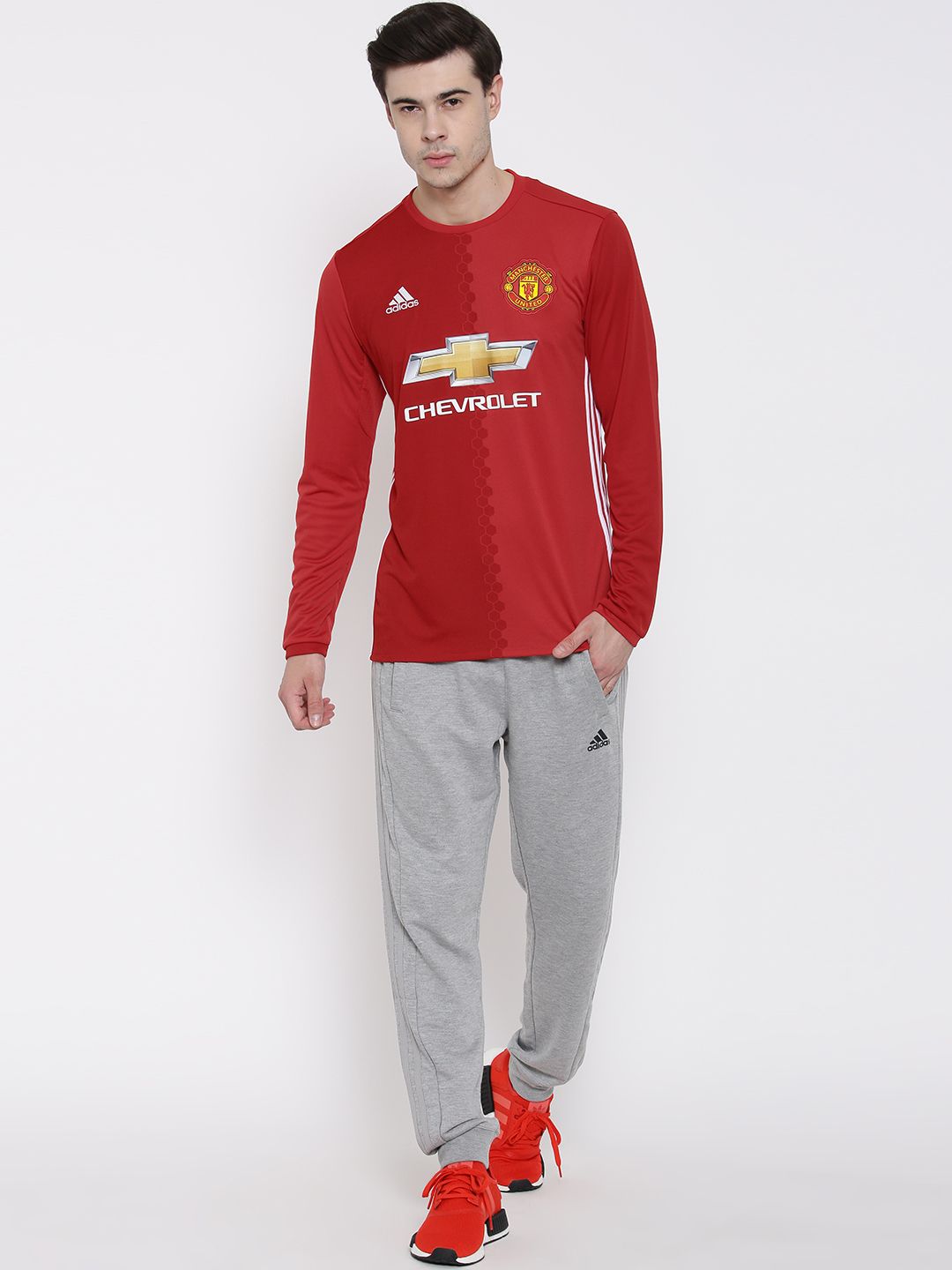 Buy ADIDAS Men Red LongSleeve Manchester United F.C. Jersey