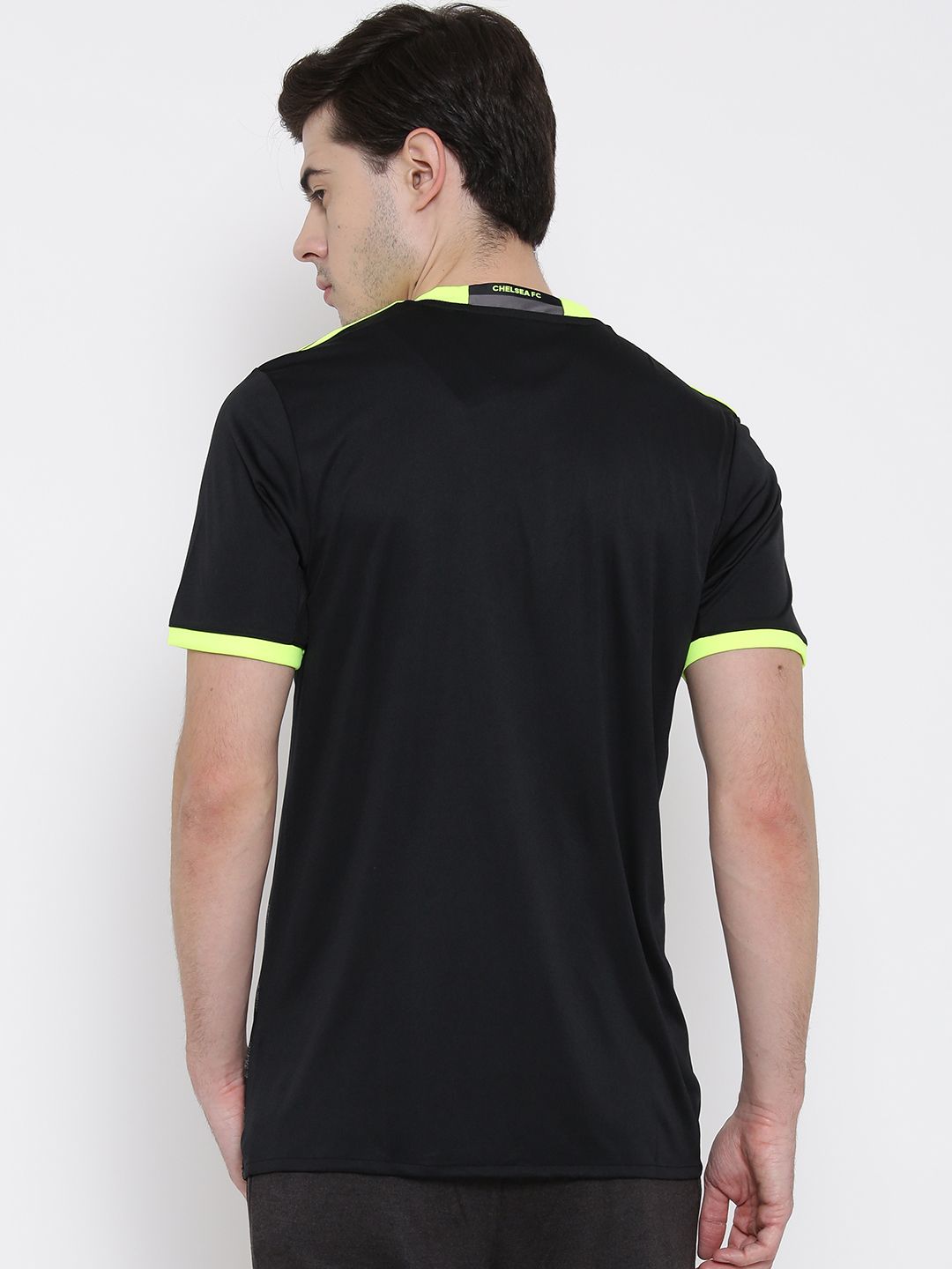 Buy Adidas Men Black Chelsea F.C. Striped Round Neck Jersey