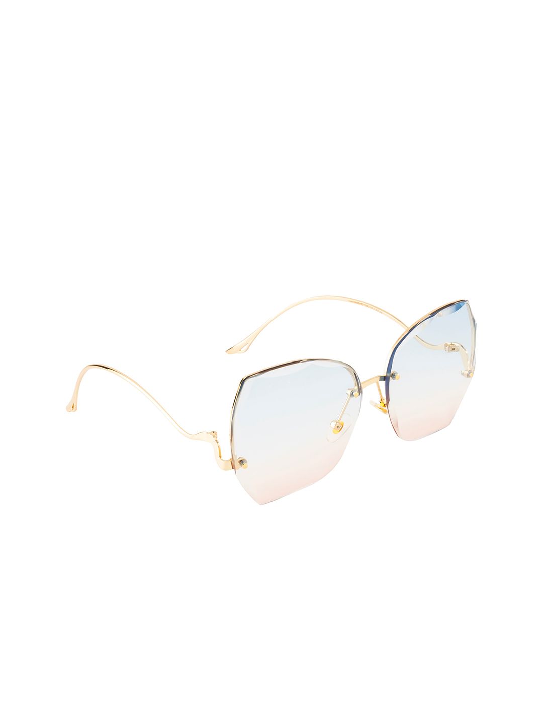 Ted Smith Women Pink Lens & Gold-Toned Butterfly Sunglasses ONLYONE_C4- Price in India