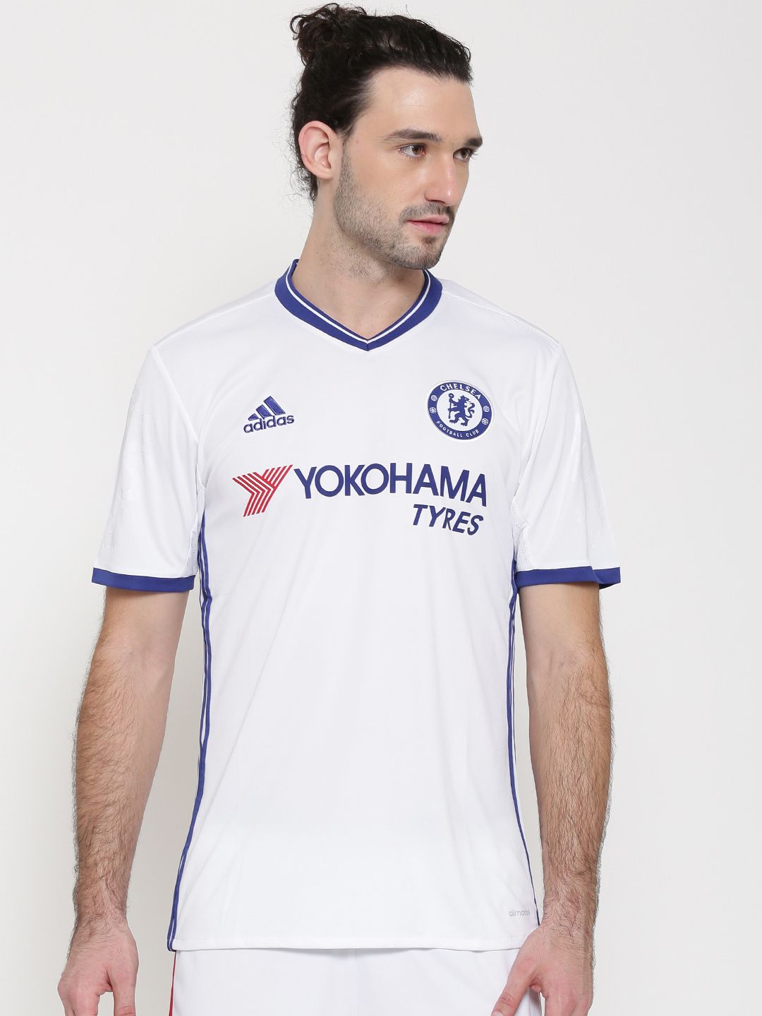 Buy ADIDAS Men White Chelsea F.C. 3 Printed V-Neck Jersey