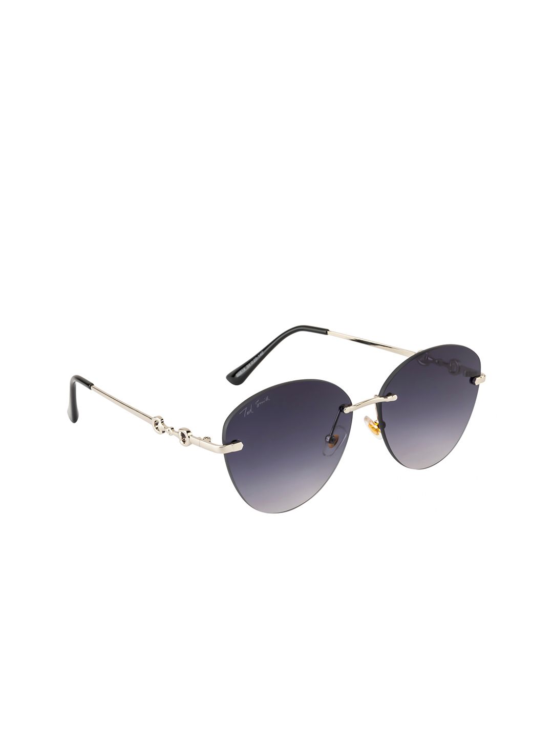 Ted Smith Unisex Grey Lens & Silver-Toned Round Sunglasses - SHORSY_C2 Price in India