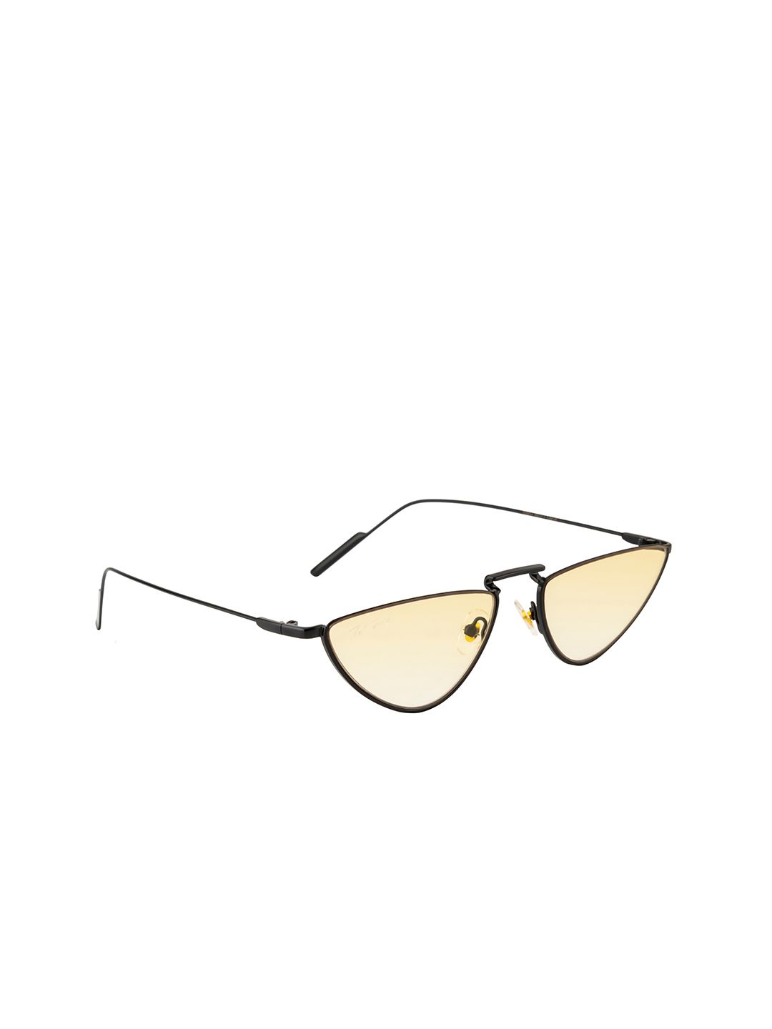 Ted Smith Women Yellow Lens & Gold-Toned Cateye Sunglasses - INFLUENCER_C6 Price in India