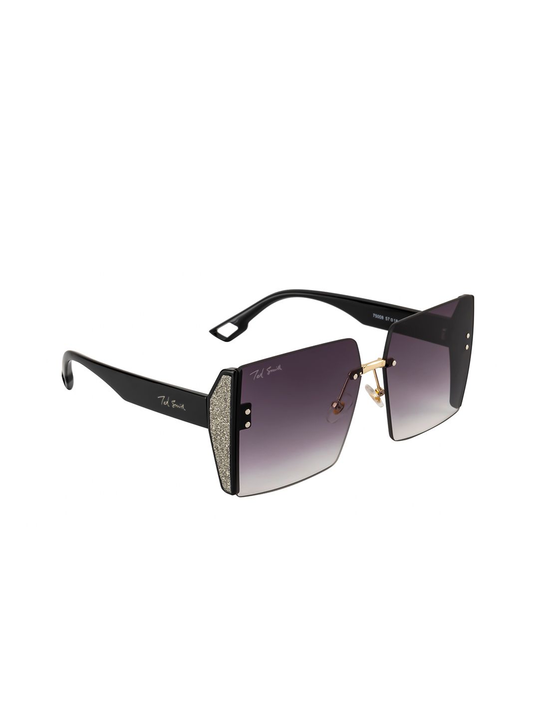 Ted Smith Unisex Grey Lens & Gold-Toned Square Sunglasses with UV Protected Lens PARIS_C1 Price in India