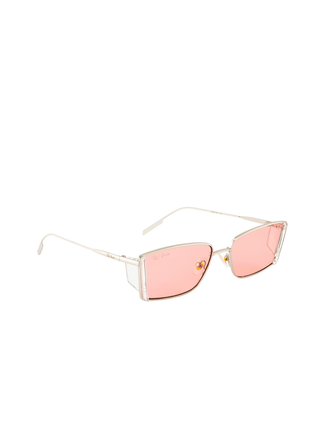 Ted Smith Unisex Pink Lens & Rectangle Sunglasses with UV Protected Lens SPARK_C3 Price in India