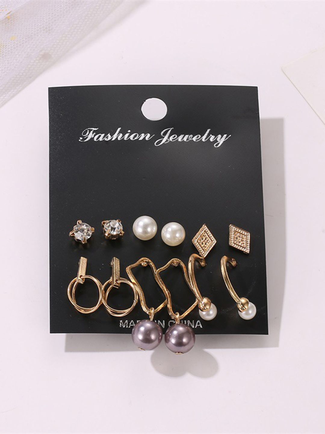 URBANIC Gold-Toned Set Of 6 Earrings Price in India