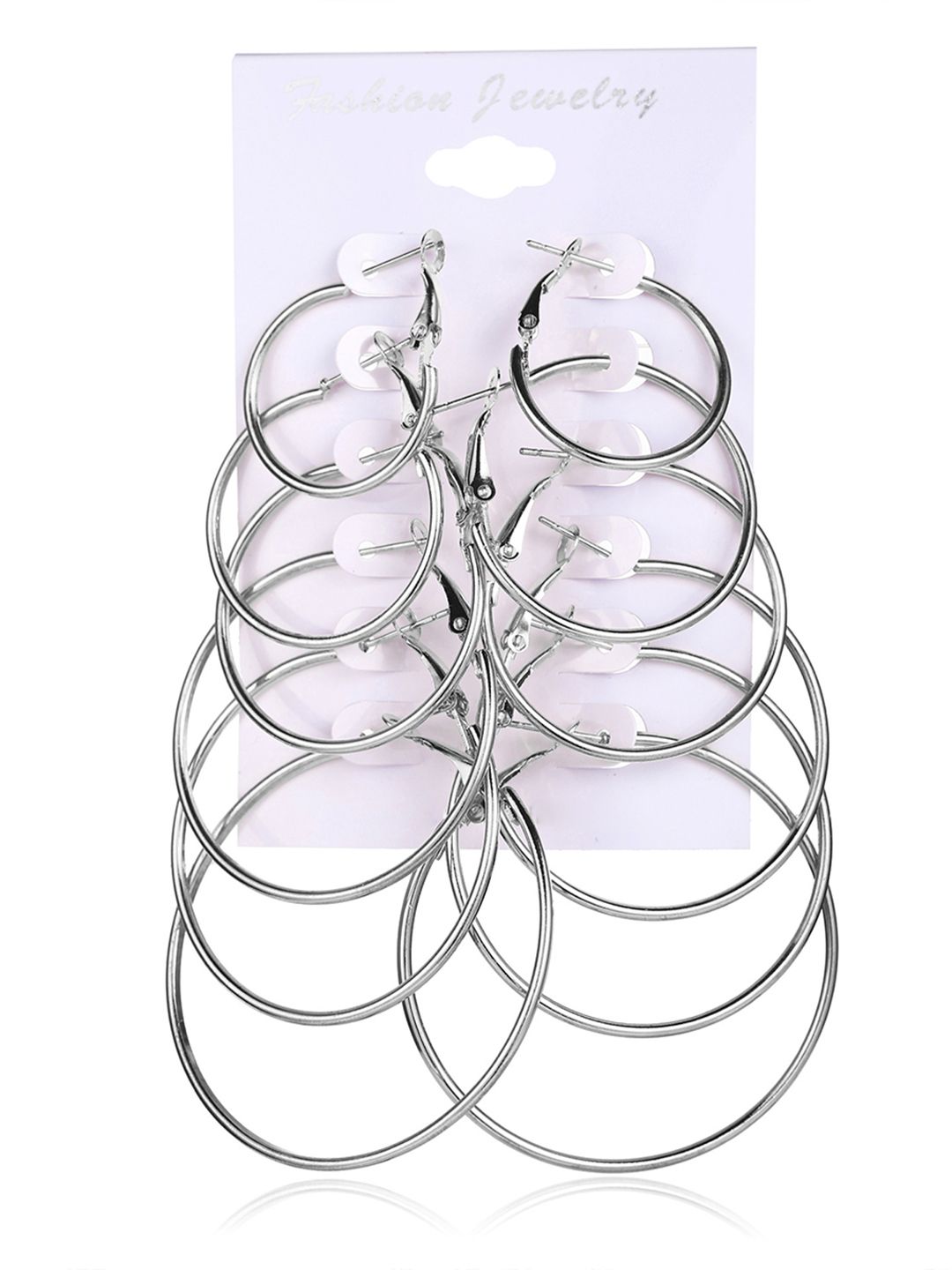 URBANIC Silver-Toned Circular Hoop Earrings Price in India