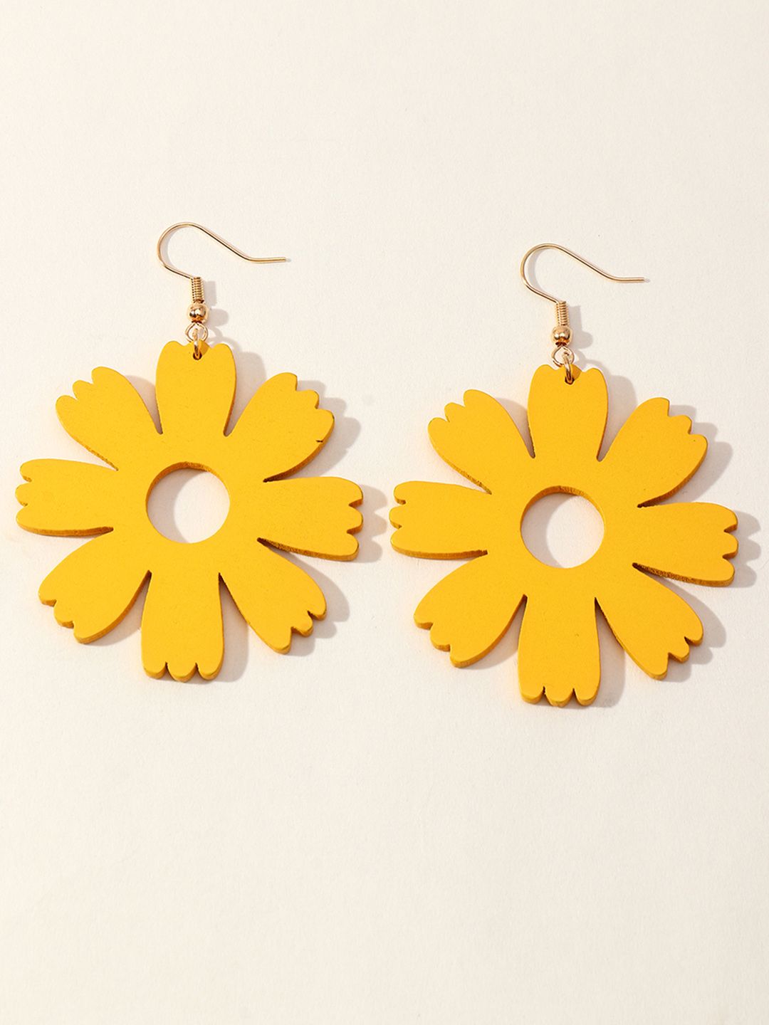 URBANIC Yellow Floral Drop Earrings Price in India