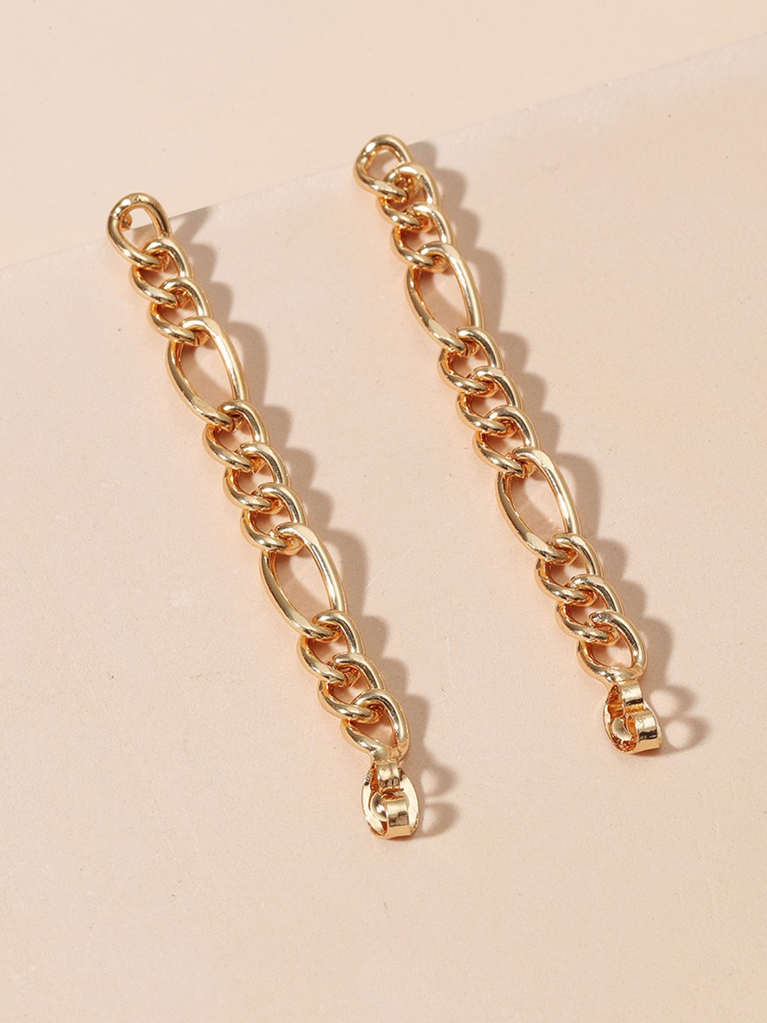 URBANIC Gold-Toned Contemporary Chain Design Drop Earrings Price in India