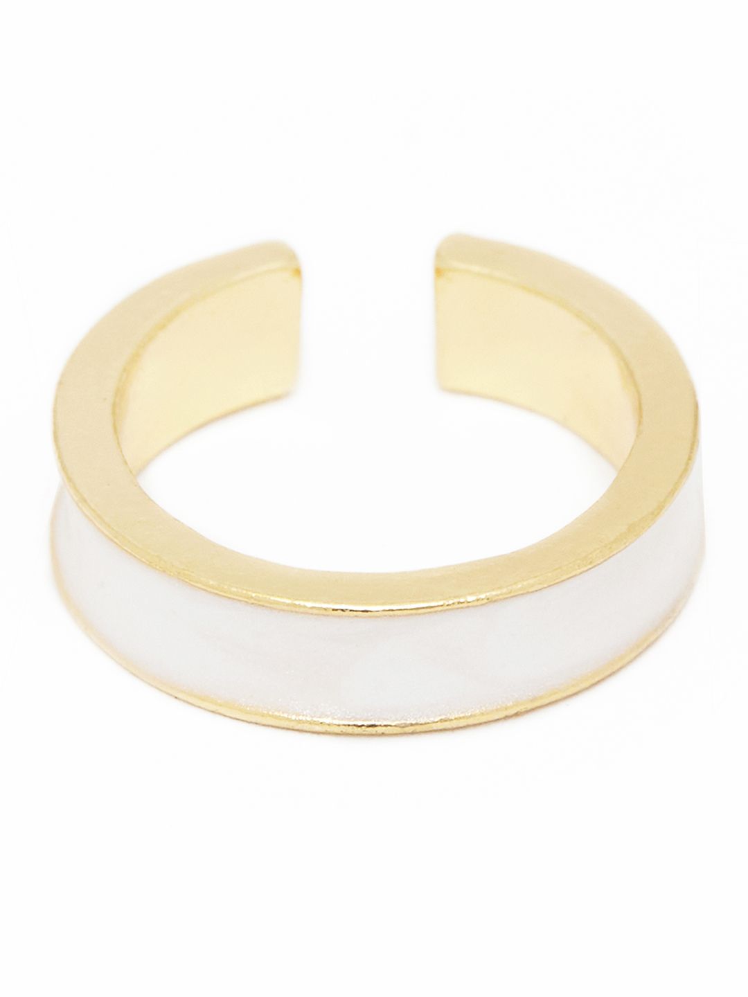 URBANIC  Gold-Toned & Off-White Classic Finger Ring Price in India