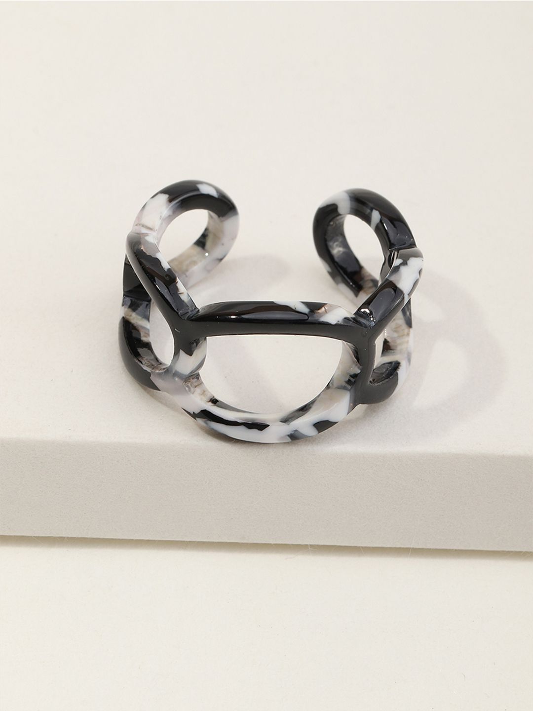 URBANIC Women Black & White Geometric Ring Price in India