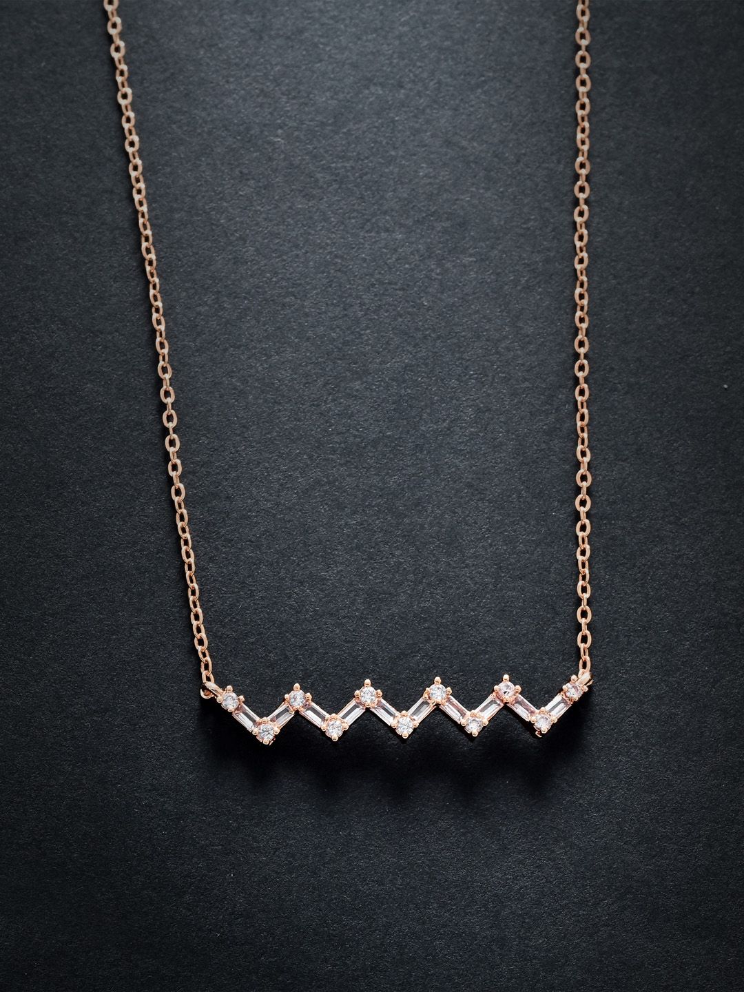 MINUTIAE Rose Gold Brass Rose Gold-Plated Necklace Price in India