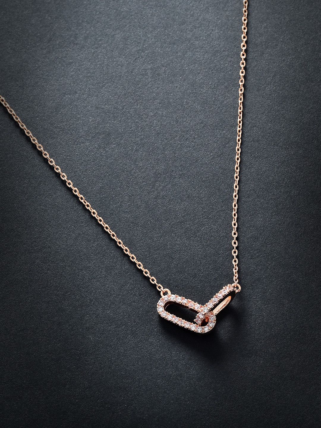 MINUTIAE Rose Gold & White Brass Rose Gold-Plated Handcrafted Necklace Price in India