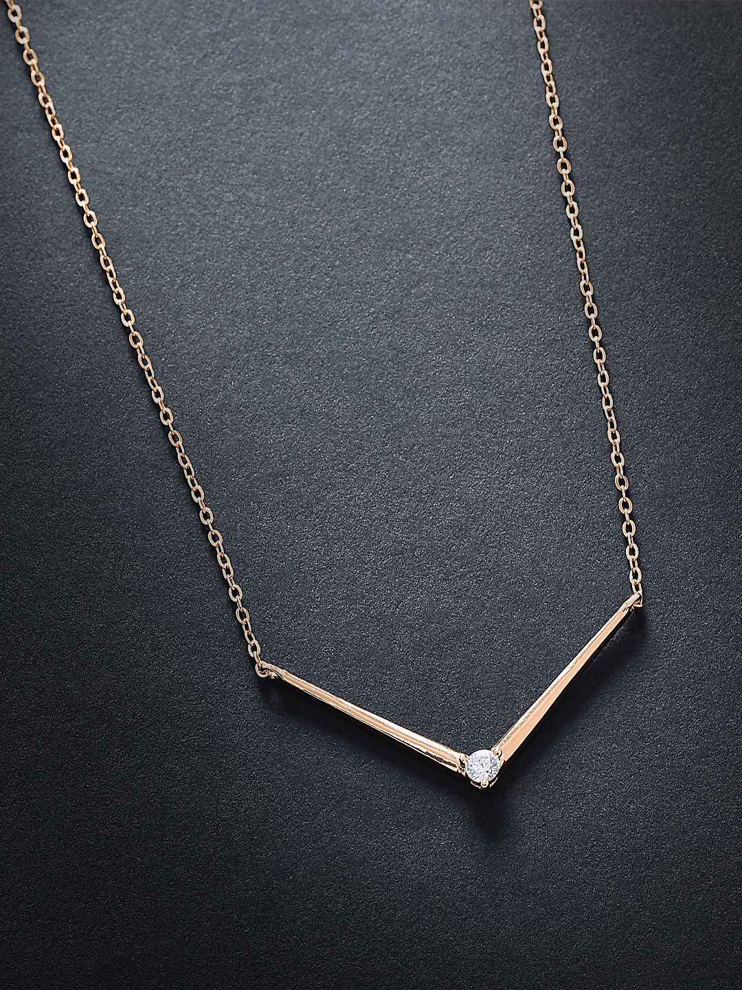 MINUTIAE Rose Gold & White Brass Rose Gold-Plated Handcrafted Necklace Price in India