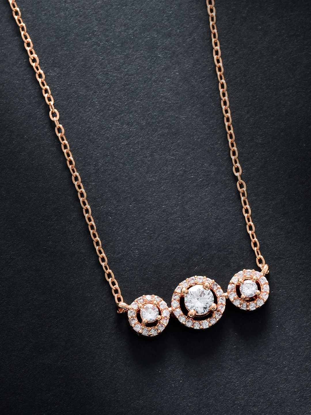 MINUTIAE Rose Gold & White Brass Rose Gold-Plated Necklace Price in India