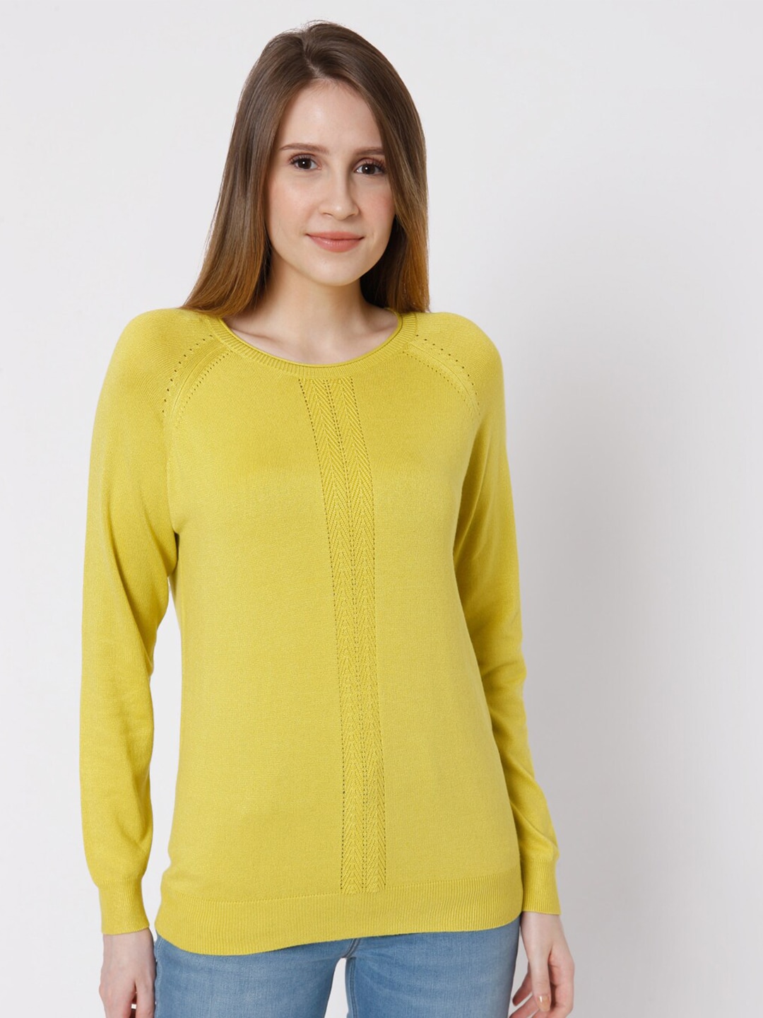 Vero Moda Women Yellow Pullover Price in India