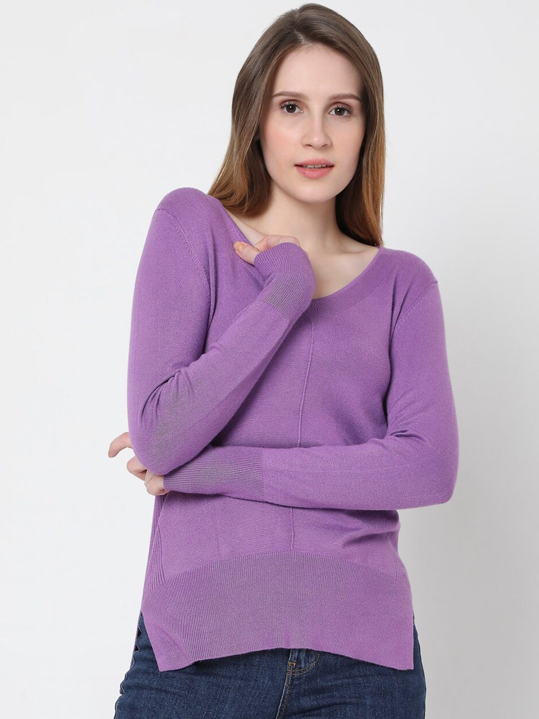 Vero Moda Women Purple Pullover Price in India