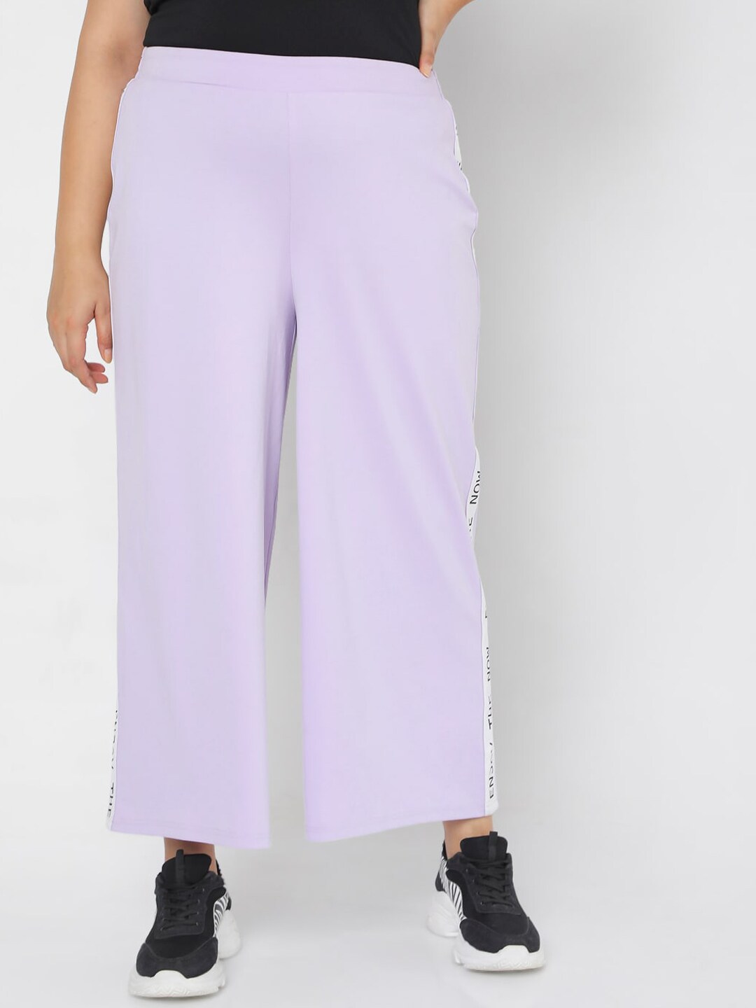 Vero Moda Women Purple Loose Fit Parallel Trousers Price in India