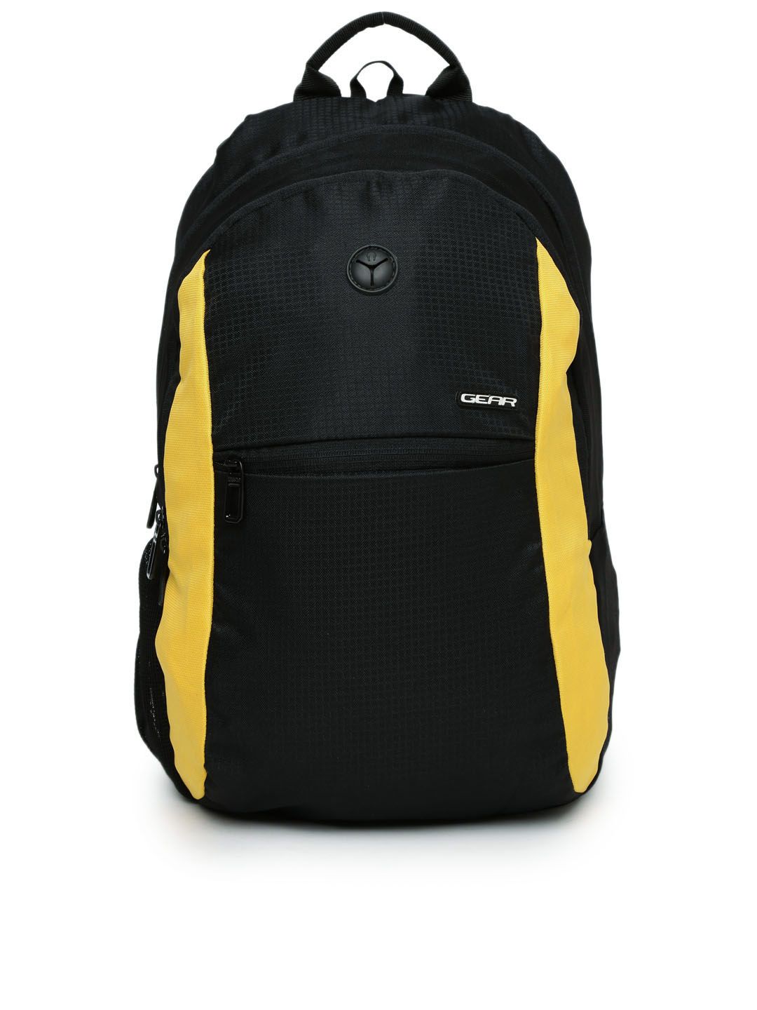 Gear Unisex Black & Yellow Colourblocked Eco 1 Backpack Price in India