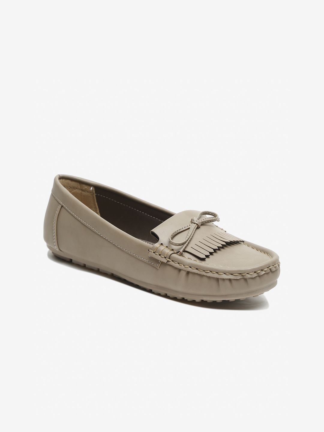 Flat n Heels Women Grey Loafers Price in India