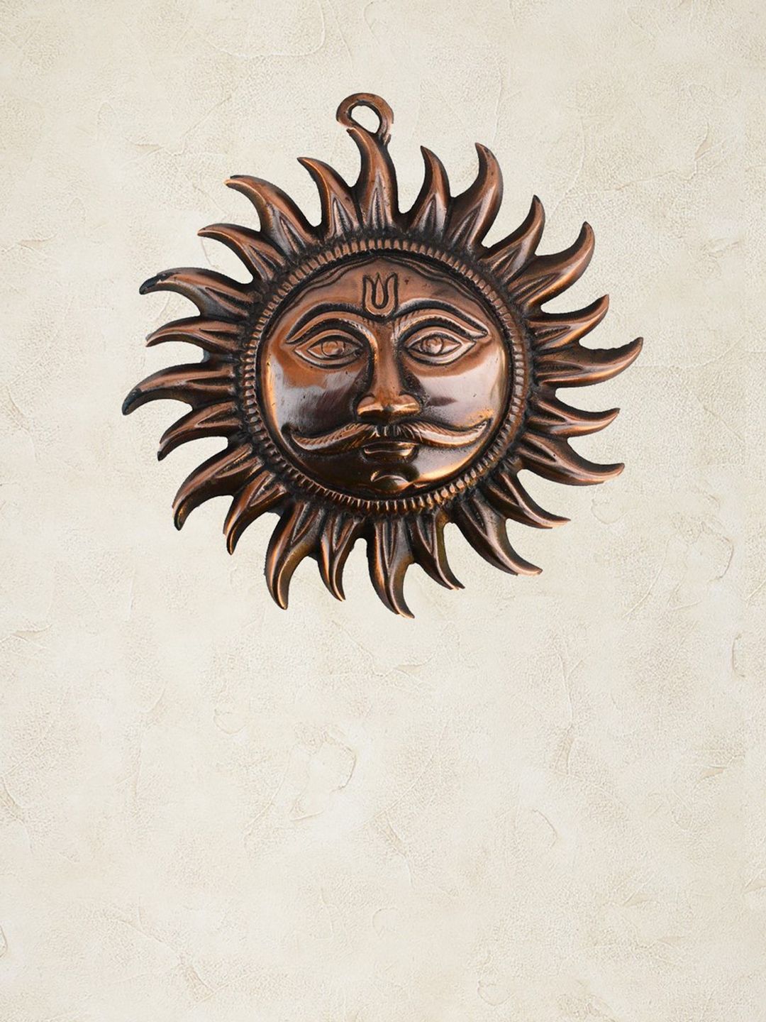 eCraftIndia Copper-Toned Metal Sun-Shaped Wall Hanging Price in India