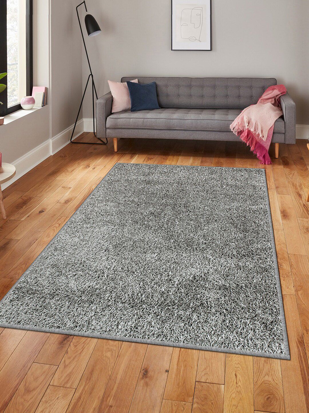 Story@home Grey Solid Anti Skid Carpet Price in India