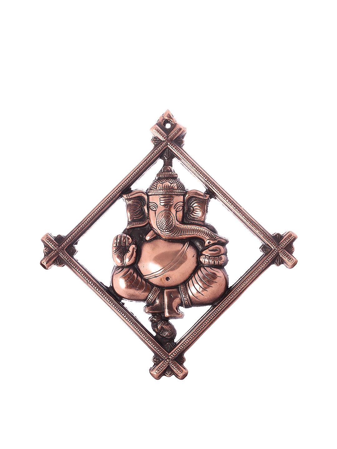 eCraftIndia Copper-Toned Metal Lord Ganesh Idol Wall Hanging Price in India