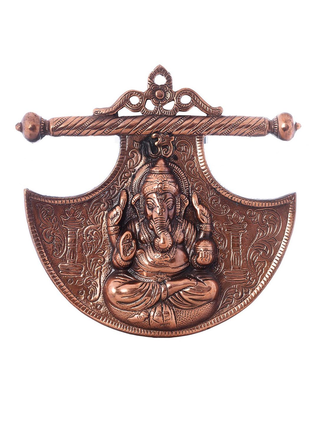 eCraftIndia Copper-Toned Metal Lord Ganesh Idol Wall Hanging Price in India