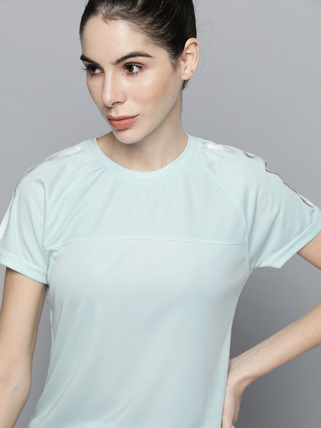 Slazenger Women Blue Solid T-shirt Price in India