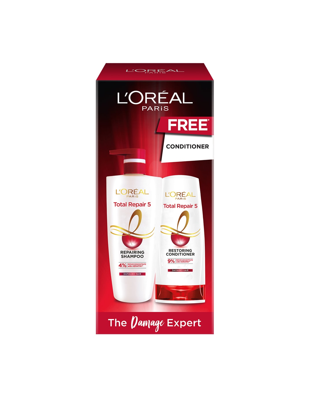 LOreal Total Repair 5 Damaged Hair Repairing Shampoo with Free Restoring Conditioner Price in India
