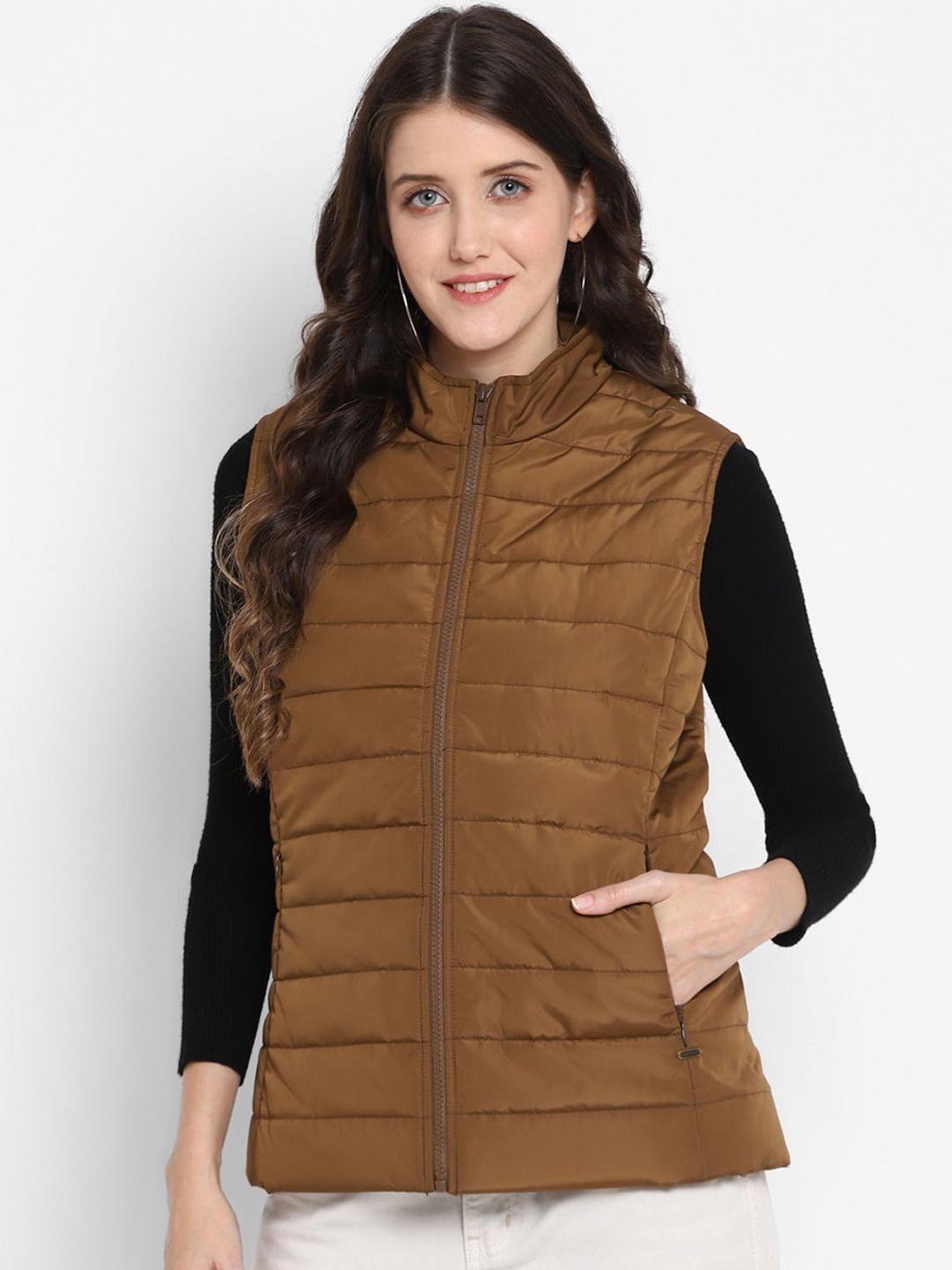 LAMOURE BY RED CHIEF Women Brown Water Resistant Puffer Jacket Price in India