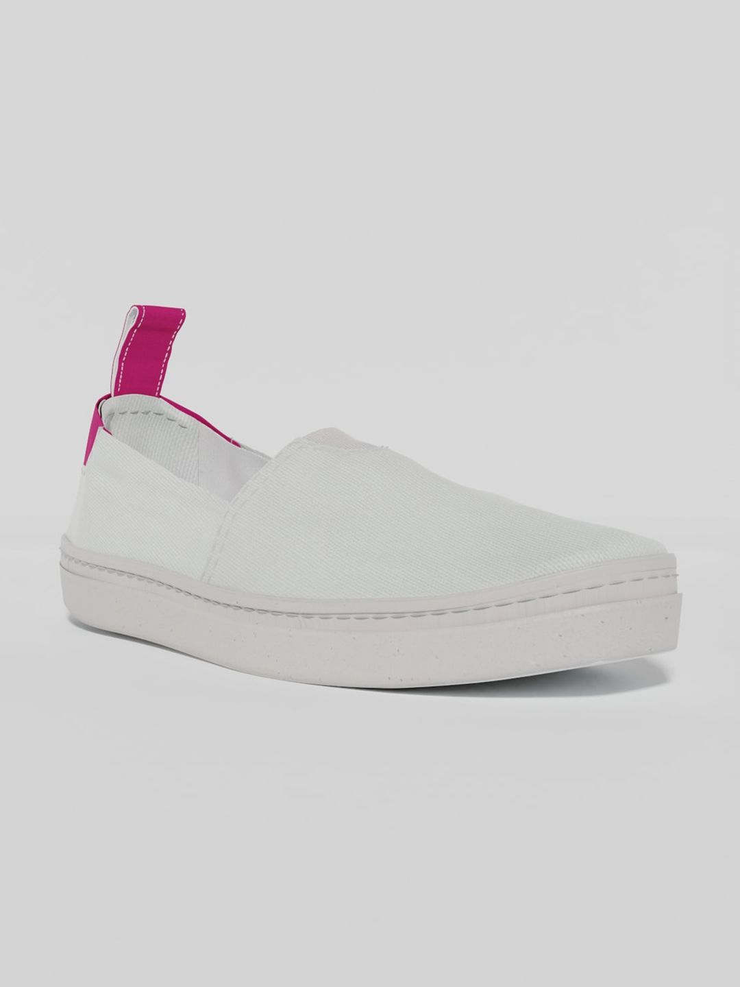 LOKAIT The Sneakers Company Women White Textured Slip-On Sneakers Price in India