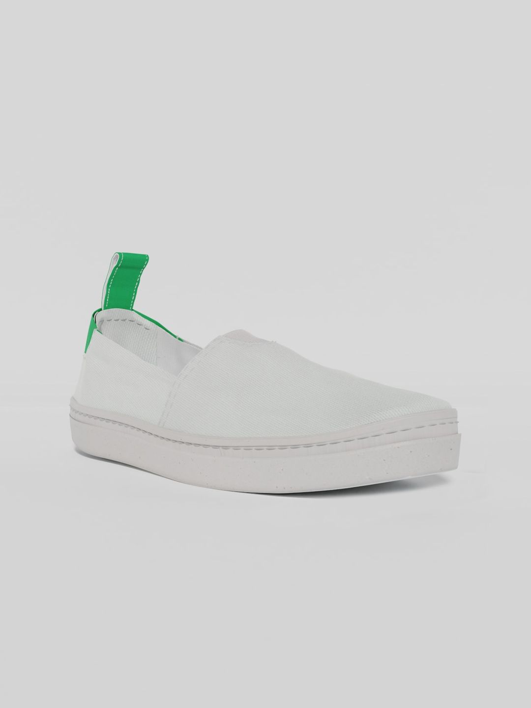 LOKAIT The Sneakers Company Women White and Mint Green Slip-on Sneakers Price in India