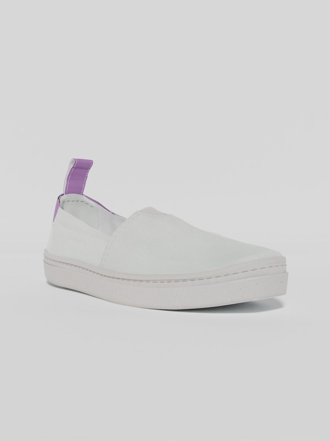 LOKAIT The Sneakers Company Women White and Lavender Slip-on Sneakers Price in India