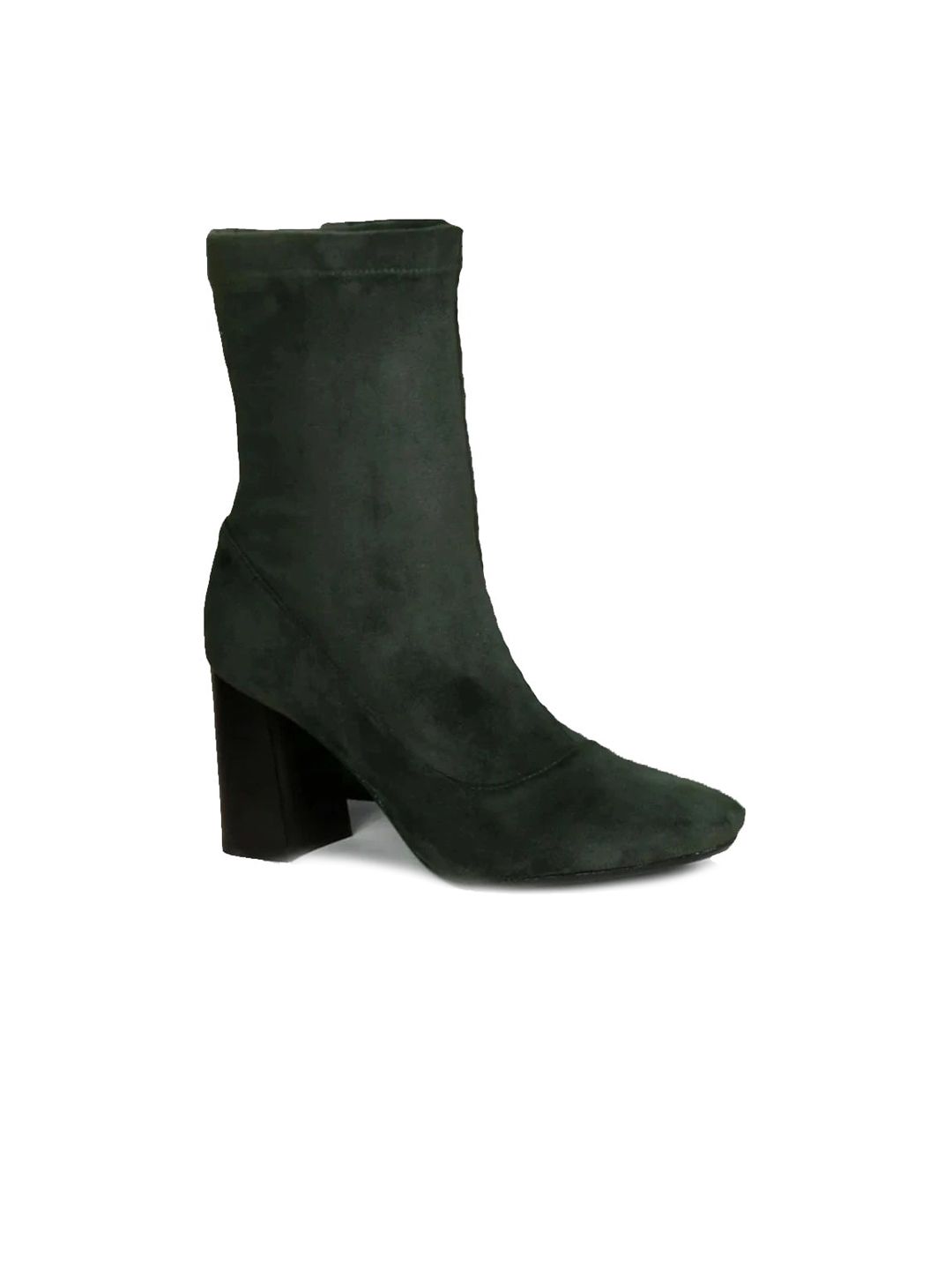 Saint G Grey Suede Block High-Ankle Heeled Boots Price in India