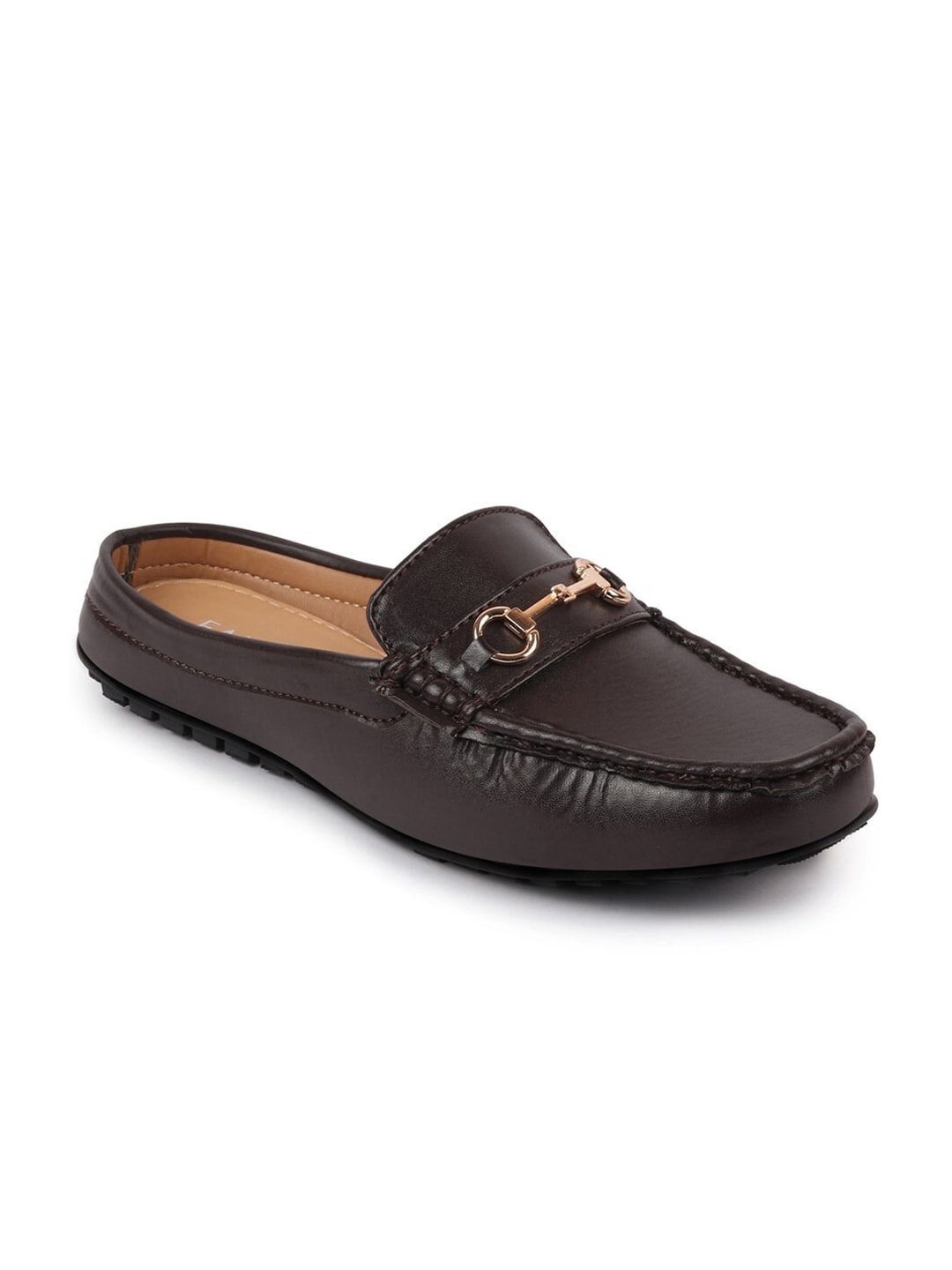 FAUSTO Women Brown PU Loafers Price in India