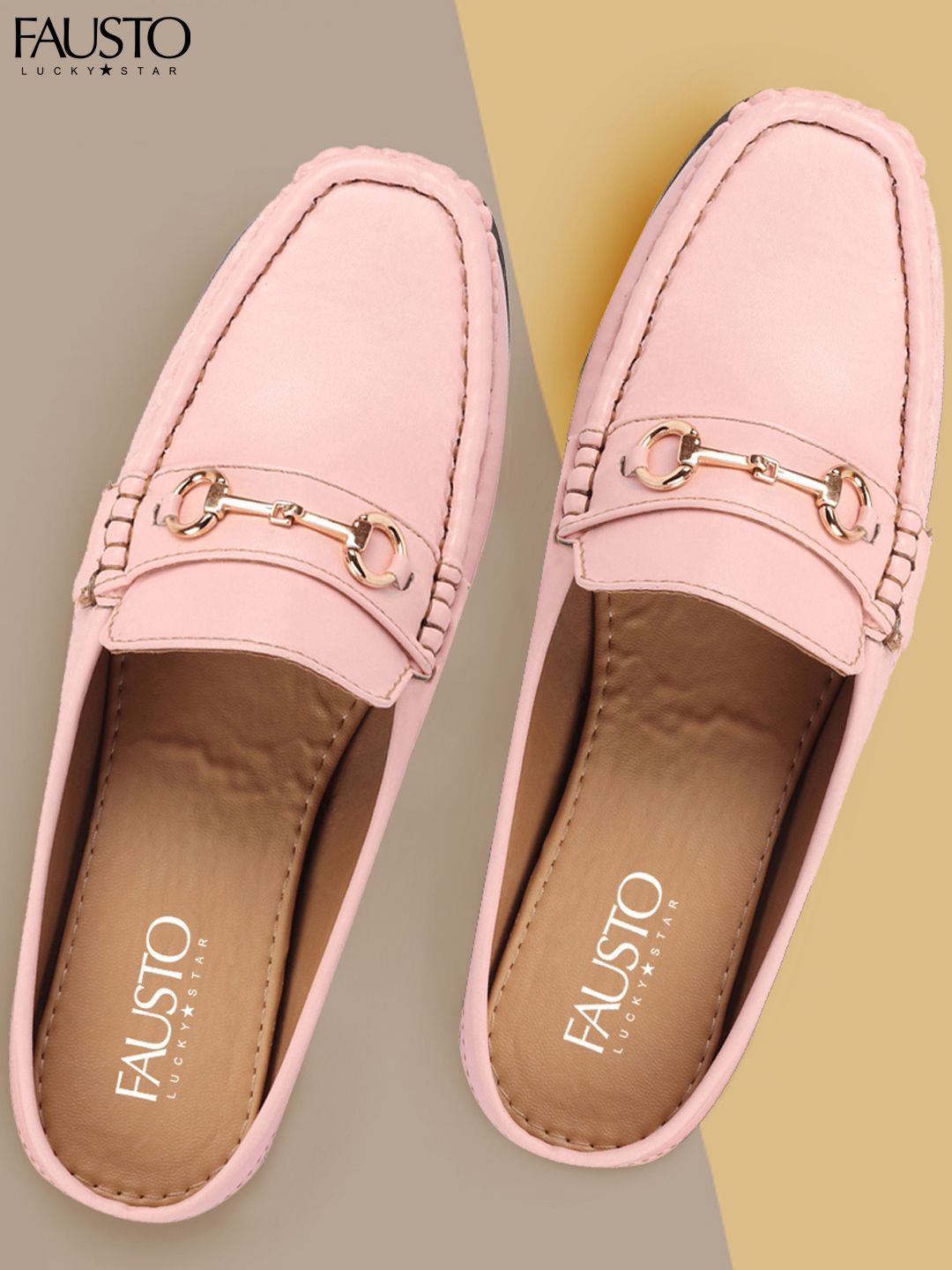 FAUSTO Women Pink Solid Casual Mules Price in India