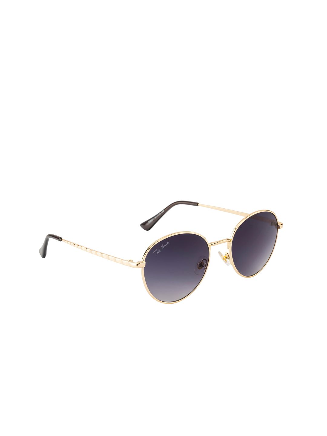 Ted Smith Purple Lens & Gold-Toned Round Sunglasses with UV Protected Lens FAIRPLAY_C1 Price in India