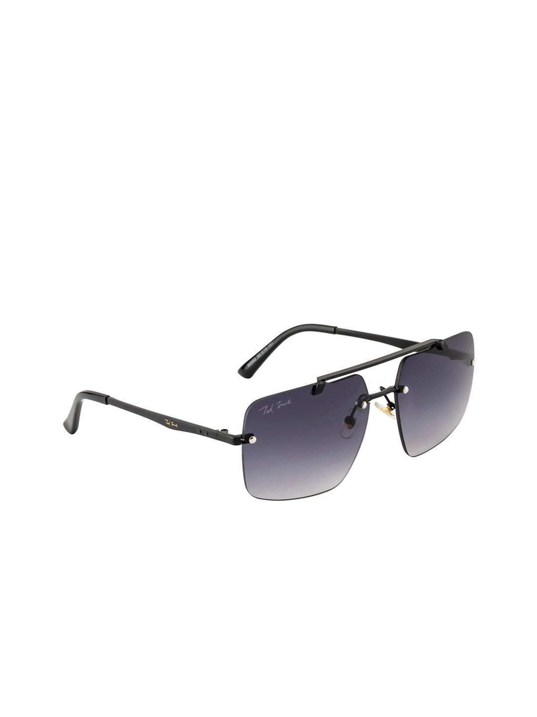 Ted Smith Unisex Purple Lens & Black Rectangle Sunglasses with UV Protected Lens VICTOR_C1 Price in India