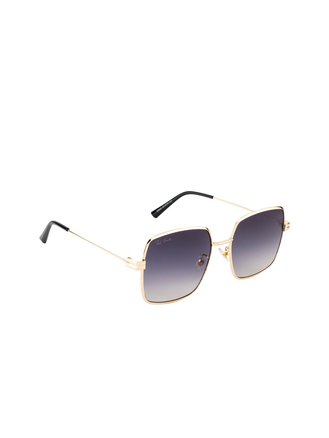 Ted Smith Unisex Purple Lens & Gold-Toned Square Sunglasses with UV Protected Lens Price in India