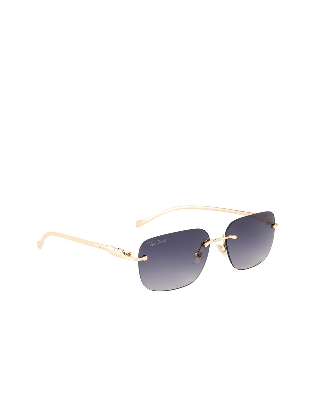 Ted Smith Unisex Purple Lens & Gold-Toned Square Sunglasses  PANTHER_C1 Price in India