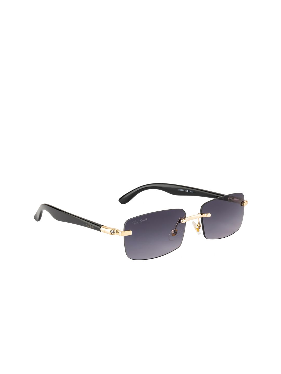 Ted Smith Purple Lens & Gold-Toned Rectangle Sunglasses & UV Protected Lens SOLITIARE_C1 Price in India