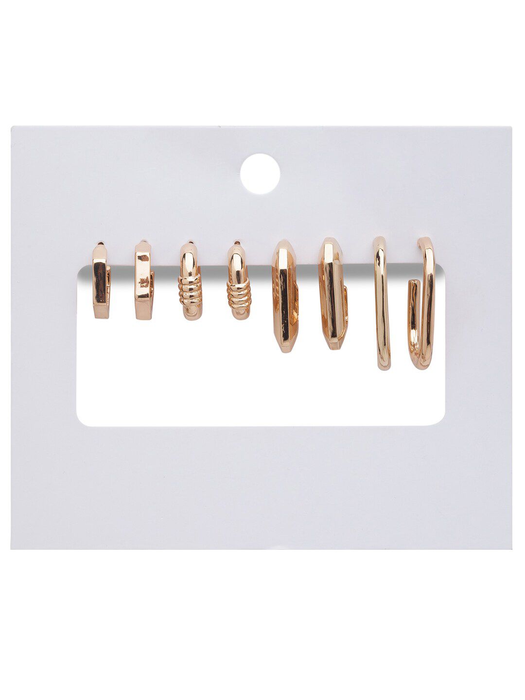 Lilly & sparkle Set of 4 Gold-Toned Contemporary Studs Earrings Price in India