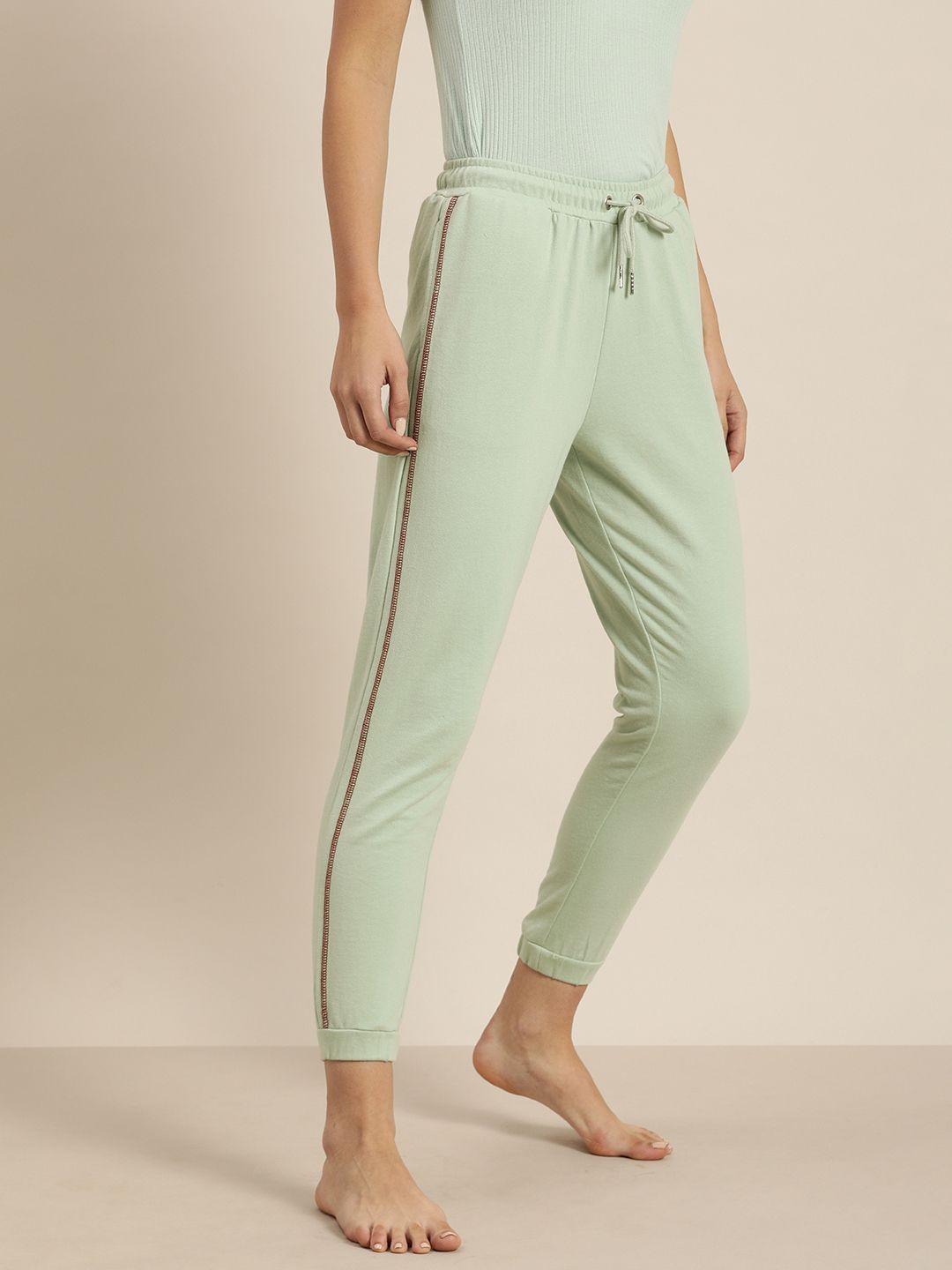 ether Women Mint Green Solid Lounge Pants Price in India