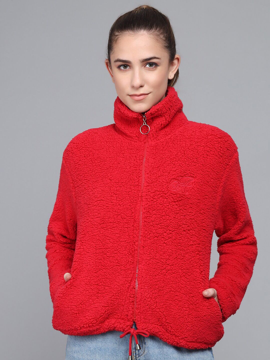 ANTI CULTURE Women Red Sweatshirt Price in India