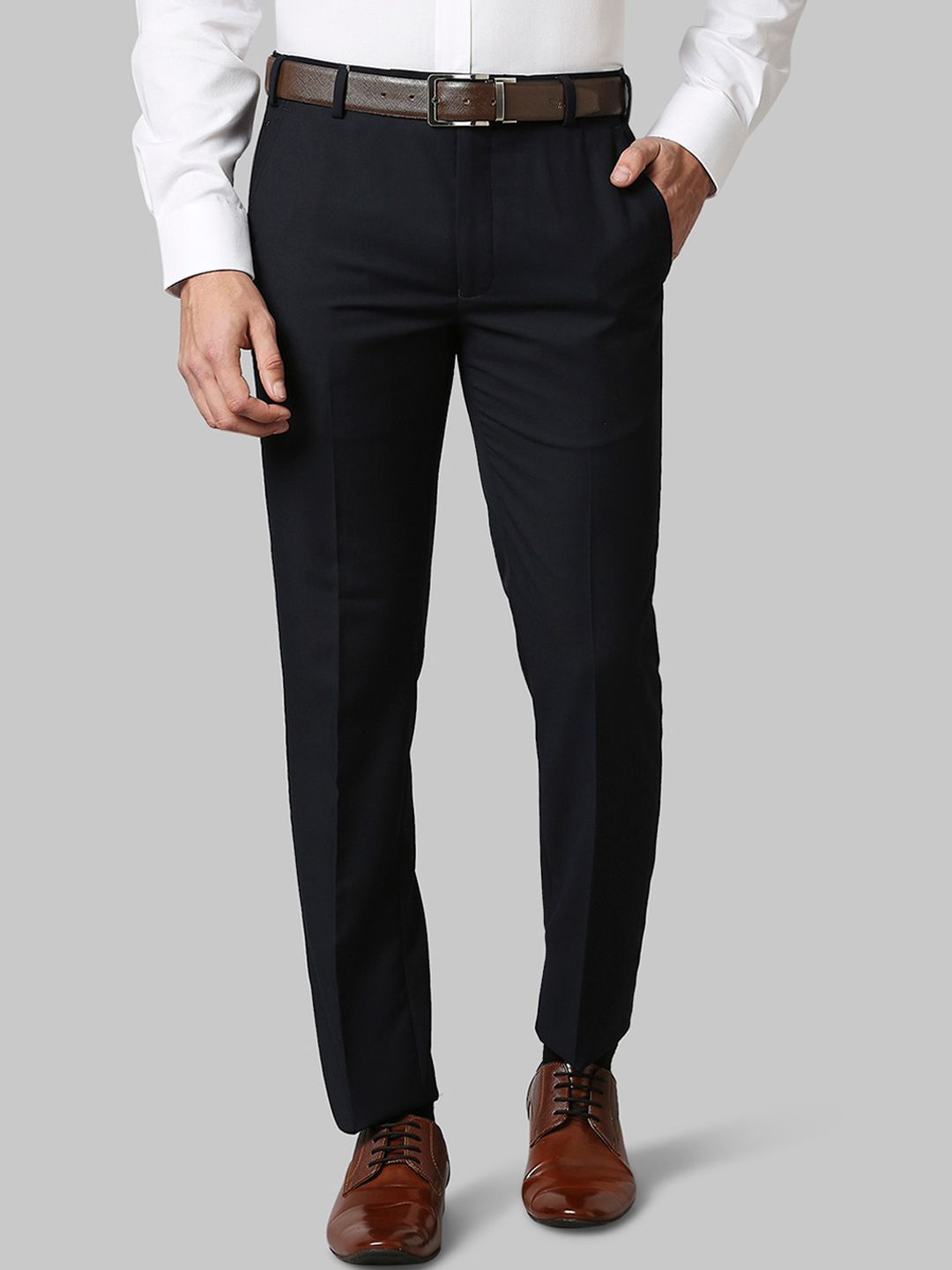 Park Avenue Men Blue Slim Fit Formal Trousers