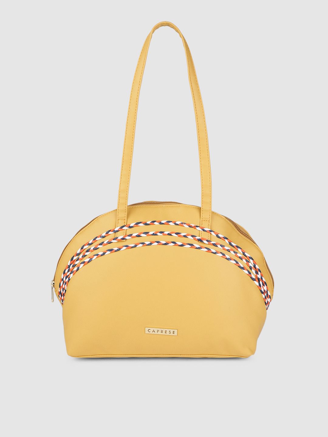 Caprese Yellow PU Structured Shoulder Bag Price in India