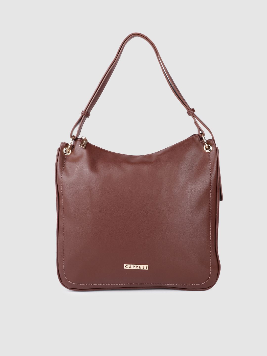 Caprese Brown PU Structured Hobo Bag Price in India